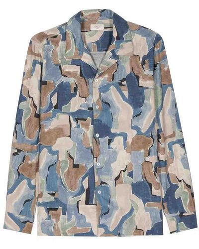 Altea Luke Camuflage Print Shirt - Blue