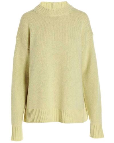 Jil Sander Cashmere Blend Sweater With Collar - Yellow