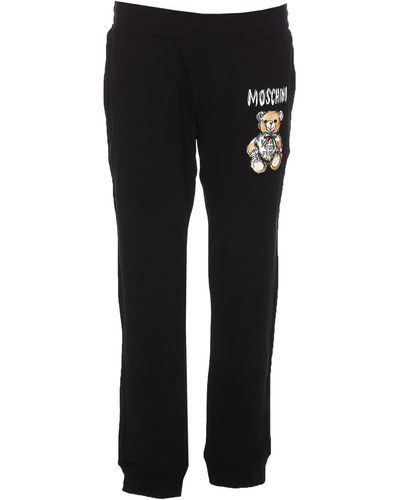 Moschino Drawn Teddy Bear Sweatpants - Black