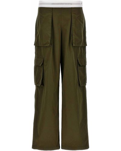 Alexander Wang Mid Rise Cargo Rave Trousers - Green