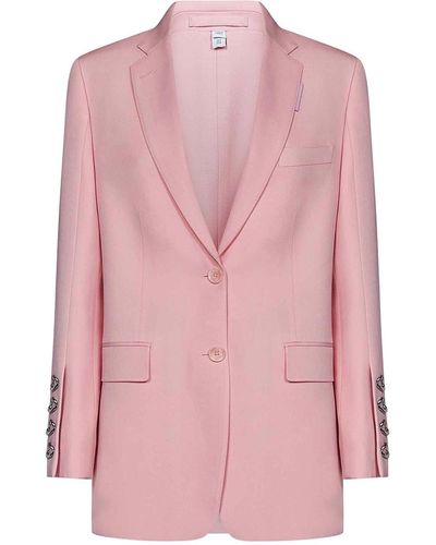 Burberry Seashell Pink Wool Tailored Blazer