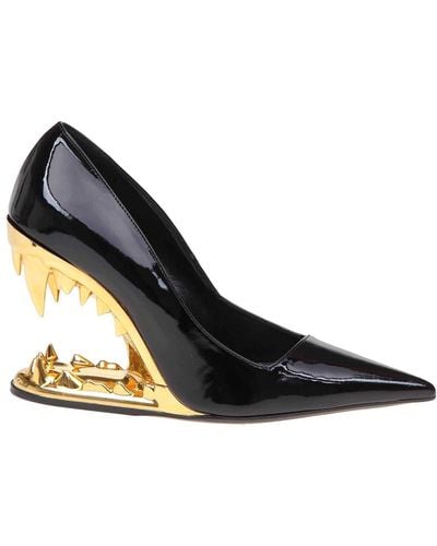 Gcds Decollete Morso Court Shoes In Patent Leather - Black