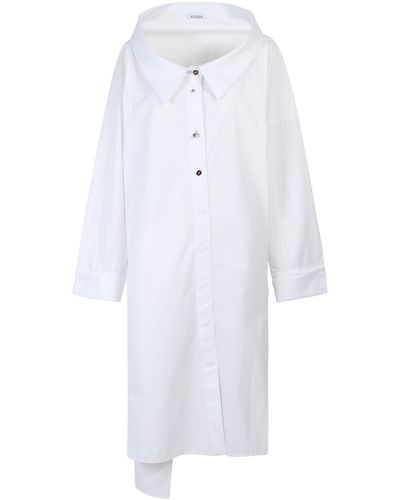 Krizia Cotton Dress With Asymmetric Neckline - White
