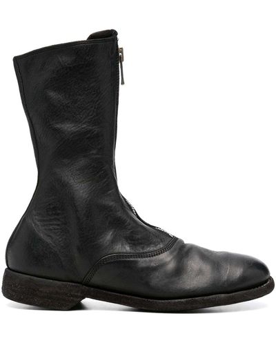 Guidi Front Zip Boots - Black