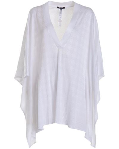 Balmain Cover-up With Monogram And V-neck - White