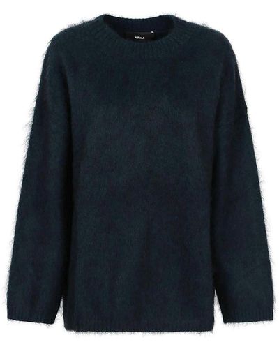 Arma Round Neck Mohair Sweater - Blue