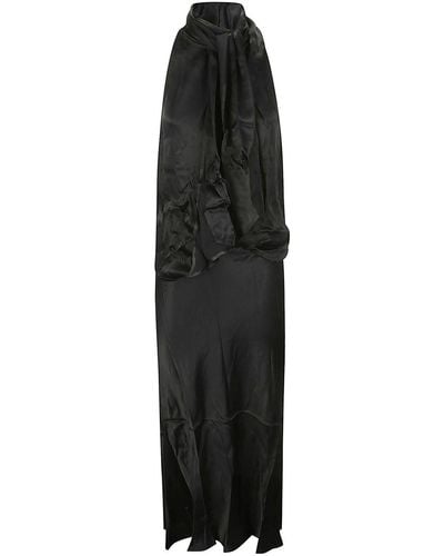 Marques'Almeida Halterneck Draped Dress - Black