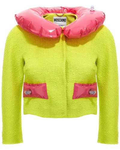 Moschino Removable Tweed Cropped Jacket - Multicolor