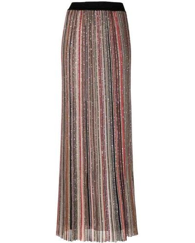 Missoni Striped Long Skirt - Brown