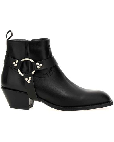 Sonora Boots Dulce Belt Ankle Boots - Black