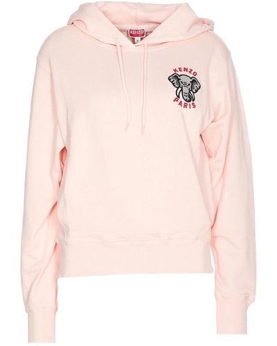 KENZO Elephant Logo Hoodie - Pink