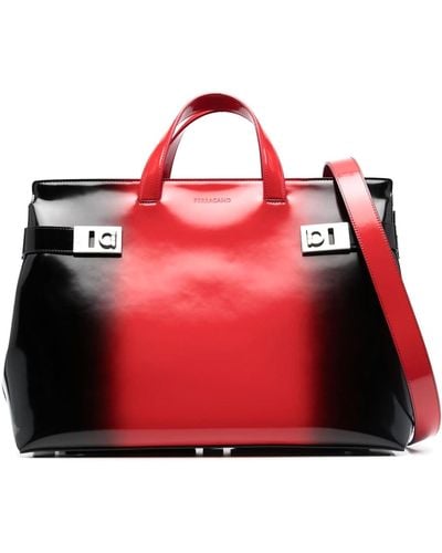 Ferragamo Leather Shoulder Bag - Red