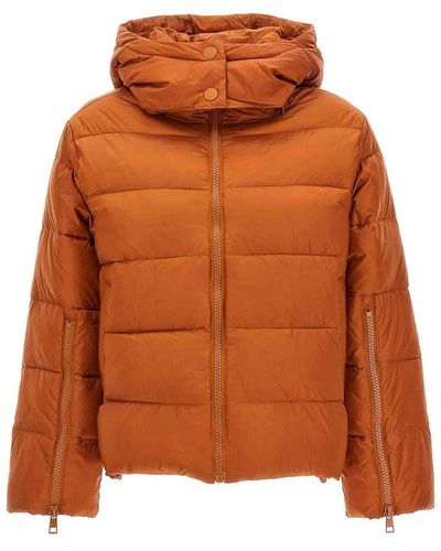 Twin Set Hooded Puffer Jacket - Orange