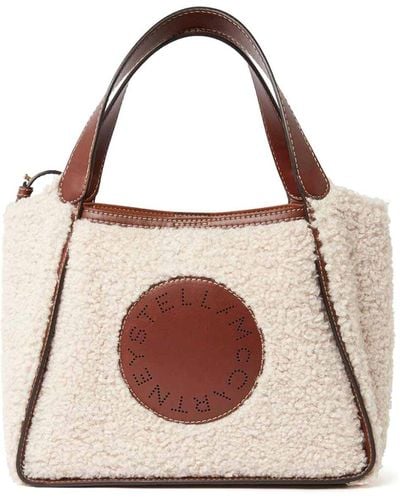 Stella McCartney Logo-perforated Bag In Brown - Pink