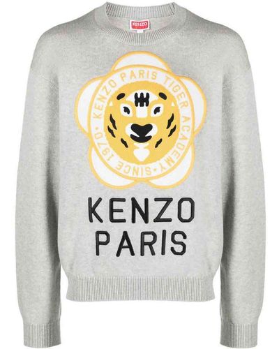 KENZO Tiger Academy Wool Blend Jumper - Grey