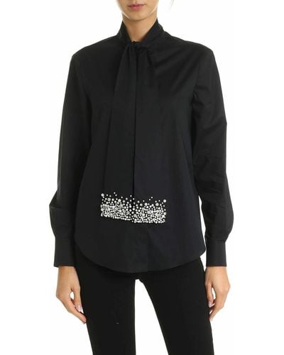 Vivetta Shirt In With Jewel Details - Black