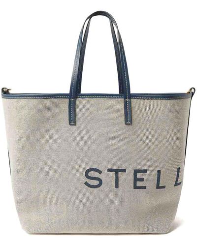 Stella McCartney Logo-print Canvas Tote Bag - Blue
