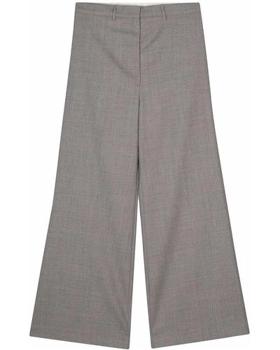 Low Classic Wide Wool Trouser - Grey