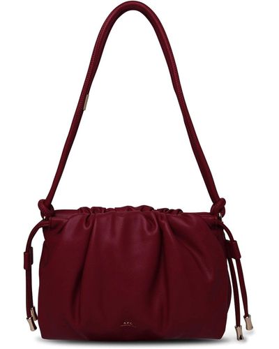 A.P.C. Burgundy Leather Bag - Purple