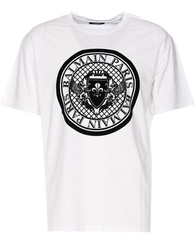 Balmain Paris Coin Flock T-shirt - White