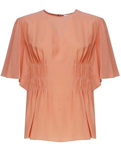 Chloé Top With Cap Sleeves - Pink