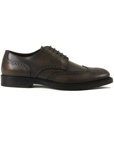 Tod's Smooth Leather Derby Brogues - Black