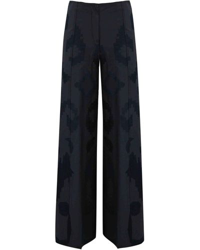 Liviana Conti Palazzo Trousers With Embroidery - Blue