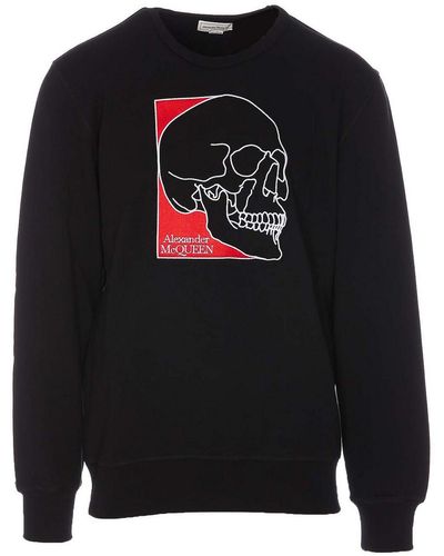 Alexander McQueen Crew-Neck Sweatshirt With Skull Embroidery - Black