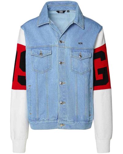 Gcds Multicolour Cotton Jacket - Blue
