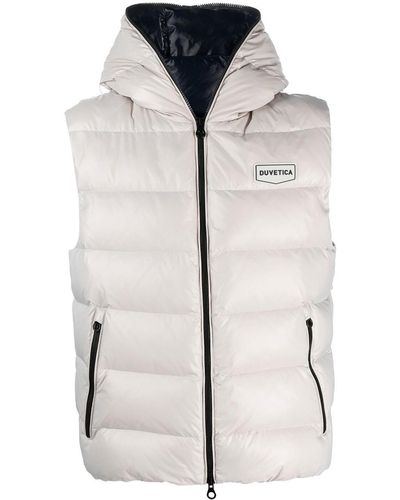 Duvetica Hooded Quilted Padded Vest - White