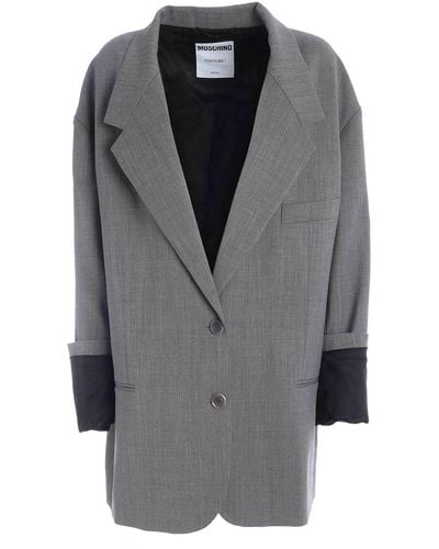 Moschino Maxi Lapels Oversize Jacket - Gray