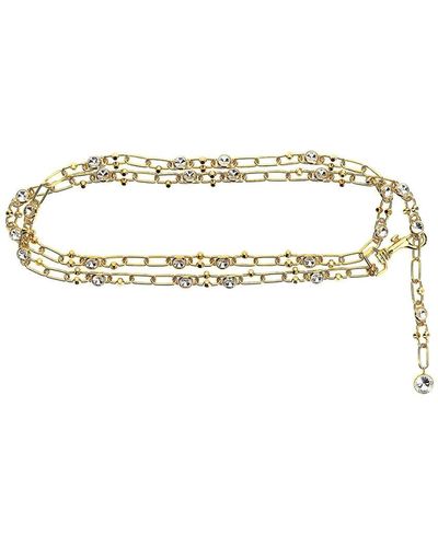 Alessandra Rich Chain And Crystal Belt - White