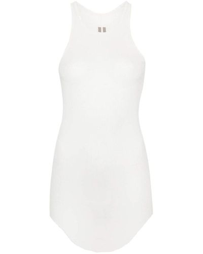 Rick Owens Fine-ribbed Tank Top - White