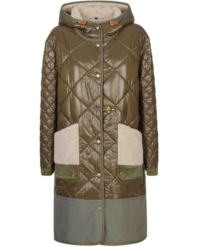 Fay Coat Nylon And Other Materials - Green