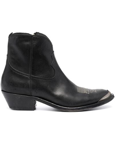Golden Goose Young Leather Boots - Black