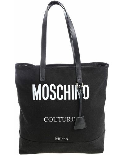 Moschino Fabric Shopper With Logo - Black