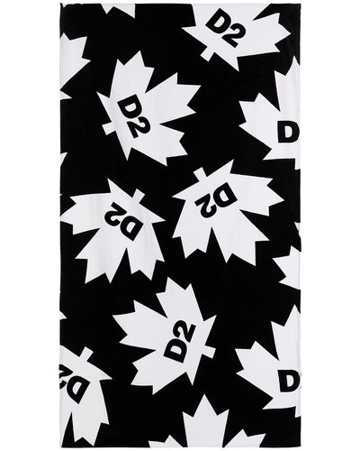 DSquared² Logo Beach Towel - Black