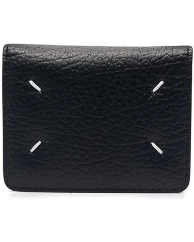 Maison Margiela Stitch-detail Leather Wallet - Black