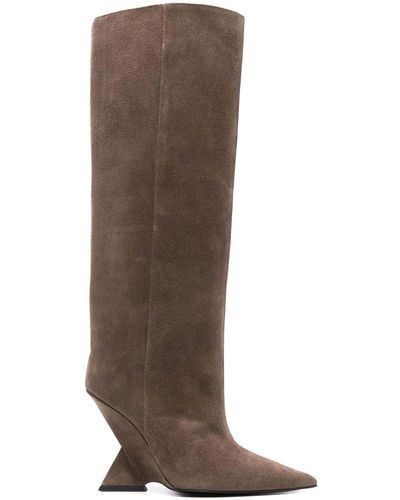 The Attico Cheope 105mm Suede Boots - Brown