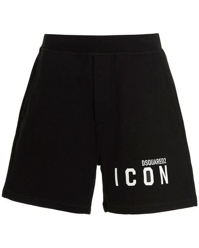 DSquared² Logo Print Bermuda Shorts - Black