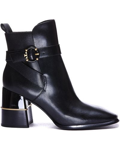 Tory Burch Leather Ankle Boots - Black