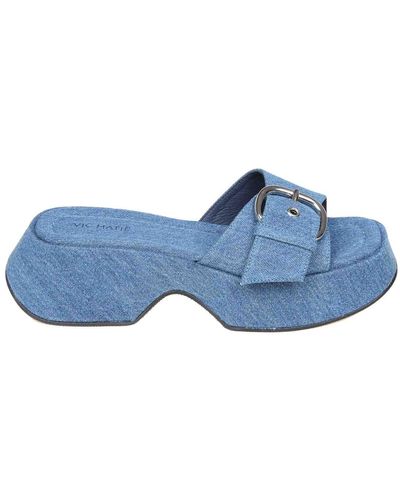 Vic Matié Vic Matie Denim Sandal With Buckle - Blue
