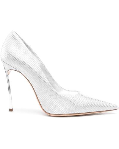 Casadei Tone Patterned Jacquard Court Shoes - White