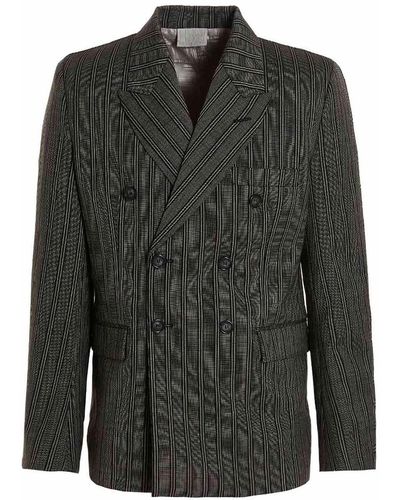 VTMNTS Tonal Double Breasted Tailored Blazer - Grey