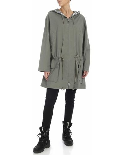 DKNY Oversize Overcoat In Sage - Gray