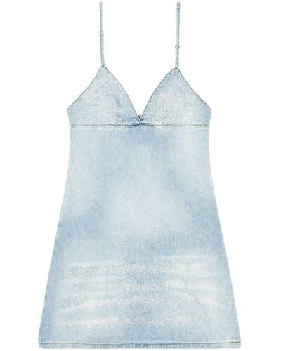 DIESEL De-ver-s Denim Mini Dress - Blue