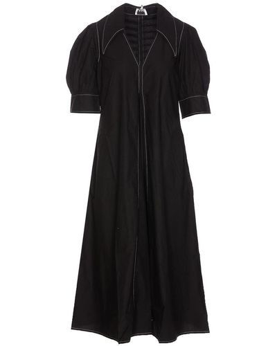 Elisabetta Franchi Logo Midi Dress - Black