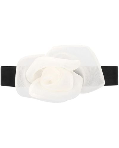 Dolce & Gabbana Organza Flower Choker - White