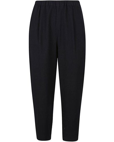 Apuntob Cotton And Wool Blend Trousers - Black