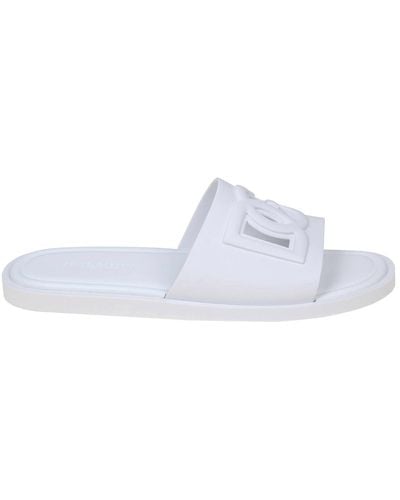 Dolce & Gabbana Logoed Sandals - White